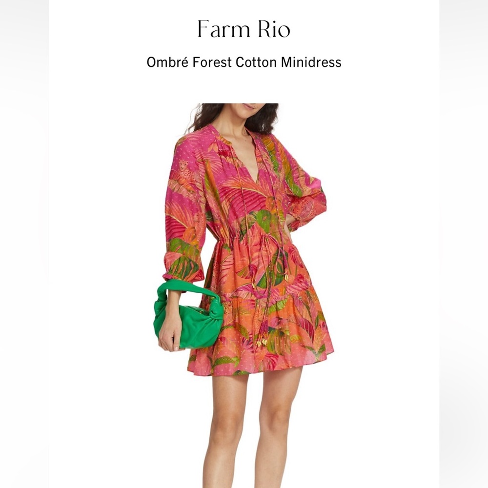Farm Rio Ombré Forest Mini Dress - size small